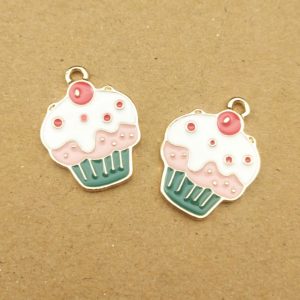 10pcs 17x22mm ice cream enamel charm for jewelry making cute earring pendant bracelet necklace charms diy design charms