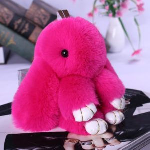 14CM cute Pluff rabbit keychain Rex simulation rabbit fur keychain ladies bag toy doll fluffy Pom Pom cute pompom keychain