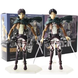 14cm Anime Attack on Titan Figures Figma 207 213 Jaeger Eren Levi Ackerman PVC Action Figure Toys