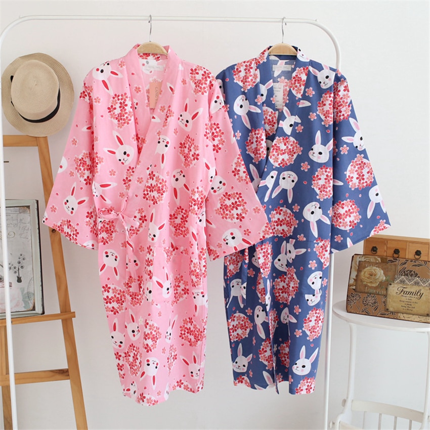 17Colors-Cotton-Woman-Kimono-Pajamas-Yukata-Japanese-Style-Floral-Loose-Long-Sleepwear-NightGown-Cardigan-Leisure-Bathrobe-2