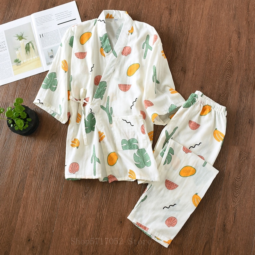 2-PCs-Japanese-Lover-Pajamas-Set-Kawaii-Printed-Kimono-Traditional-Yukata-Cotton-Steaming-Clothing-Men-Women-4