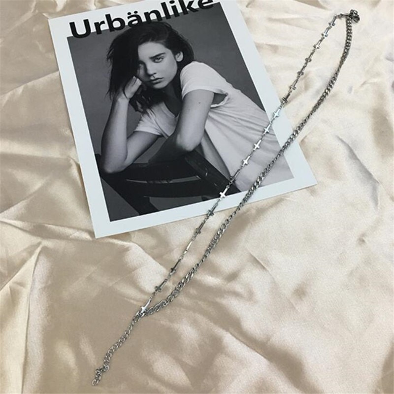 2020-Hot-Sale-Kpop-Goth-Stainless-Steel-Layered-Cross-Necklace-Short-Chain-Choker-Necklaces-For-Women-4