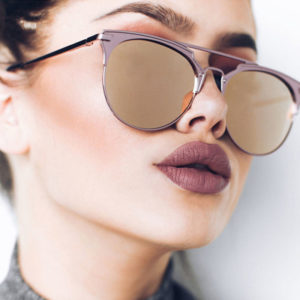 2020 Mirror Rose Gold cat eye Sunglasses Women Round Luxury Brand Female Sun Glasses Women rave Fashion retro Star Style Shades