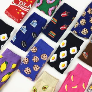 2020 New Arrival Women's Short Socks Harajuku Style Creative Cookies Eggs Food Pattern Socks Happy Funny Socks Pure Cotton Socks