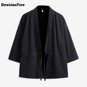 2020 japanese harajuku kimono cardigan men black kimono cardigan men plus long kimono men