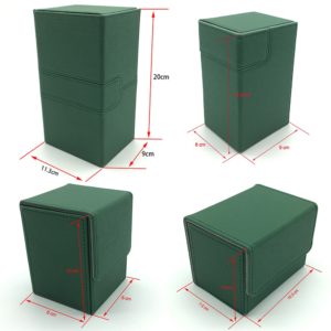 4 Styles Green Color Magic Deck Case, Magic/Pokemon/YuGiOh Deck Case Cards Board Game Card Holder Card Box Cards Container