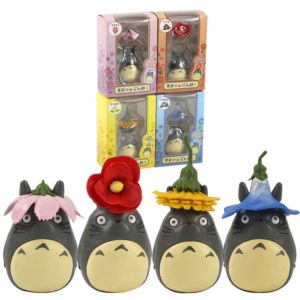 6-9cm 4pcs/lot Studio Ghibli My Neighbor Totoro Action Figure Toys Miyazaki Hayao Flower Totoro Gardening Home PVC Model Dolls