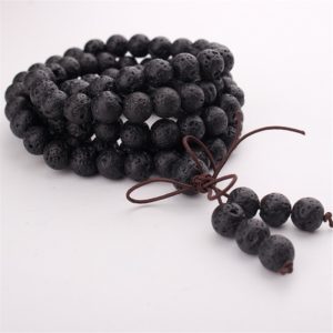 6mm 8mm 10mm Natural Lava Rock Stone Healing Gem Stone Buddhist Prayer Beads Tibetan Mala Rosary Bracelet Necklace Drop shipping