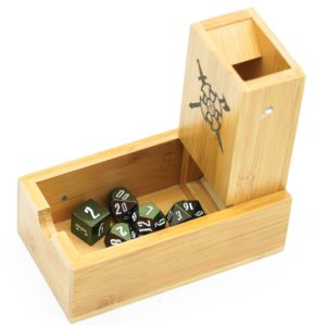 Bamboo Dice Tower Foldable Wooden Die Roller Castle Rolling Case For Dungeons and Dragons, Board Game, D&D, RPG