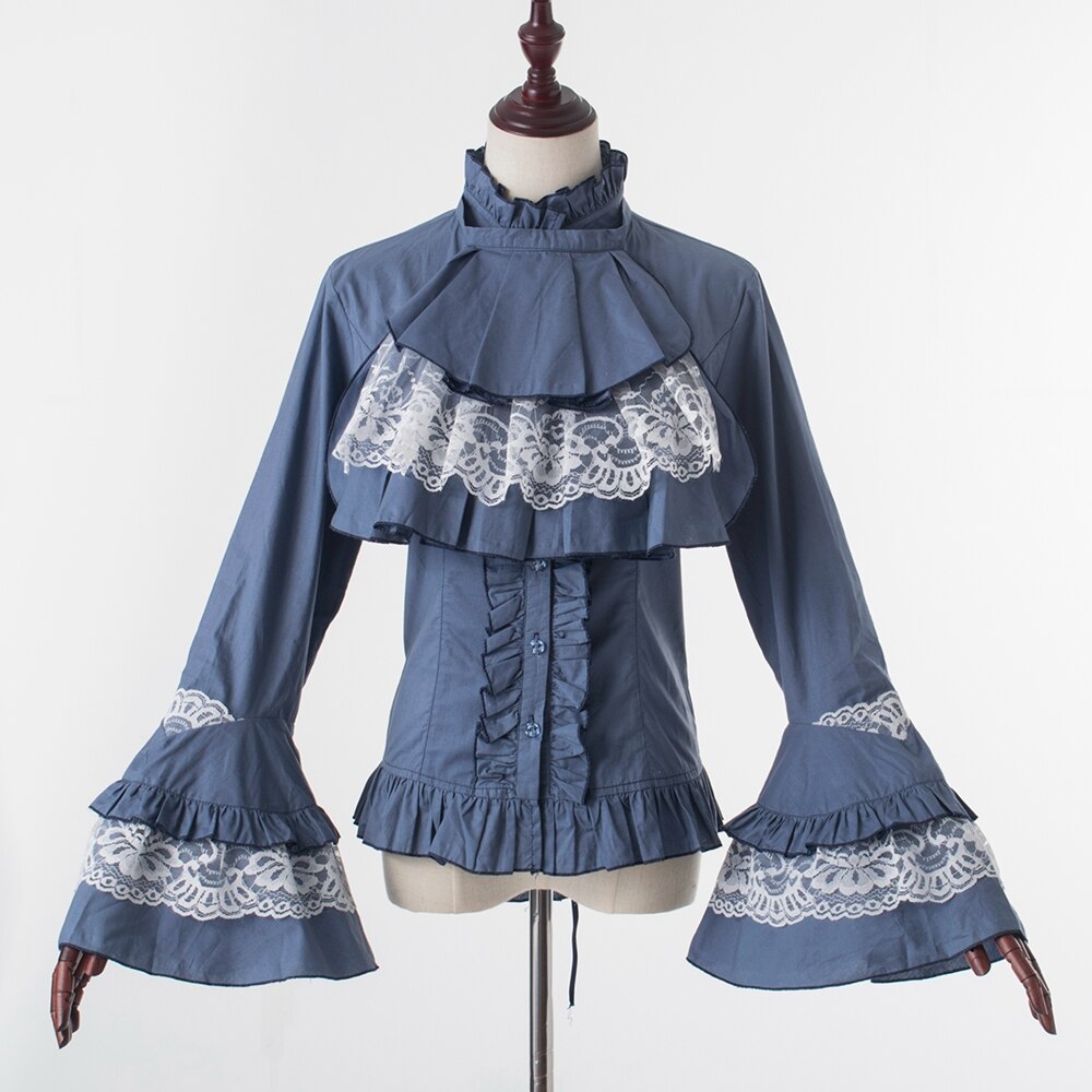 Black-Gothic-Blouse-Women-Vintage-Steampunk-Elegant-Princess-Empire-Royal-Waist-Lace-Up-Lolita-Jabot-Shirt-2
