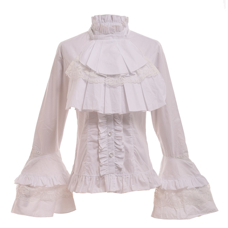 Black-Gothic-Blouse-Women-Vintage-Steampunk-Elegant-Princess-Empire-Royal-Waist-Lace-Up-Lolita-Jabot-Shirt-3