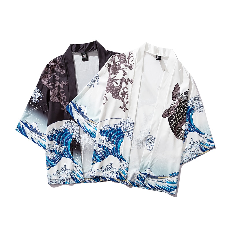 Black-Kimono-Cardigan-Women-Men-Japanese-Obi-Male-Yukata-Men-s-Haori-Japanese-Wave-Carp-Print-1