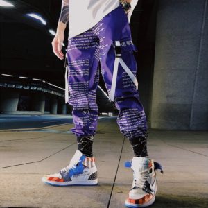 Block Pocket Patchwork Cargo Joggers Men 2020 New Streetwear Hip Hop Letter Print Harem Pants Mens Casual Trousers Sweatpants