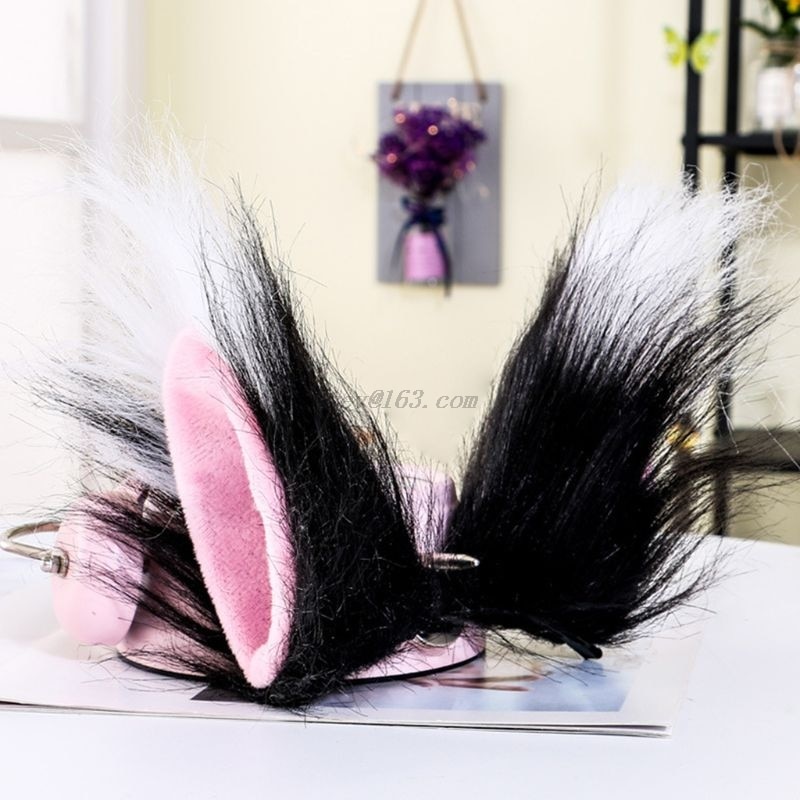 Cat-Wolf-Ears-Long-Fluffy-Plush-Hair-Clips-Anime-Cosplay-Costume-Hair-Clip-Multicolor-Cartoon-Lolita-2