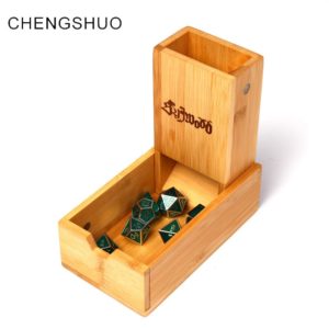 Chengshuo dnd dice tower wooden fold Oak Storage dices Roll the dice Magnet adsorption rpg for table games