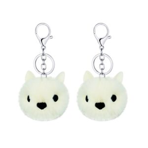 Creative small gifts cute cat shape keychain key ring pendant new imitation Scottish cashmere ladies bag ornaments