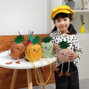 Cute Baby Fruit Bag 2020 Kawaii Pineapple Crossbody Bags for Kids Girl Small Coin Wallet Pouch Baby Girls Mini Purse Gift
