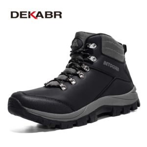 DEKABR Brand Autumn&Winter Men's Boots Warm Men's Snow Boots High Quality Leather Top Fashion Waterproof Men Sneakers Work Boots