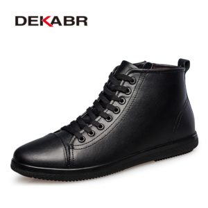 DEKABR Brand Men Boots Plus Size 37~47 Genuine Leather Ankle Boots Lace-Up Casual High Quality Men Shoes Winter Autumn Boots Men