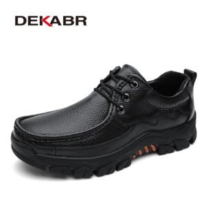 DEKABR Genuine Leather Men Shoes Casual 2020 Autumn Summer Fashion Shoes For Men Designer Shoes Casual Breathable Men's Oxfords