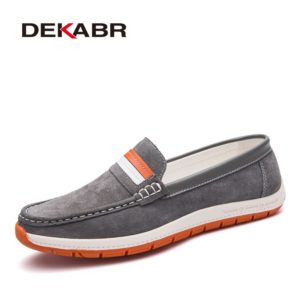 DEKABR Men Loafers Genuine Leather Driving Boat Shoes Comfortable Male Slip-on Casual Shoes Fashion Lazy Flats Adult Moccasin
