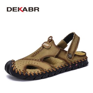 DEKABR Summer Men Casual Sandals Gladiator Beach Shoes Male Slippers High Quality Brand Beach Shoes Outdoor Sandals Size 47 48