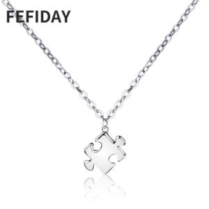 FEFIDAY Korean Modern Custom Wpmen's Chocker Jewelry Puzzle Pendant Chain Necklace Women Fashion Elegant Necklaces For Women