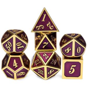Full Metal Dice Set 7 Piece DND Dice Dungeons and Dragons Pathfinder RPG Polyhedral D&D Dices Table Games