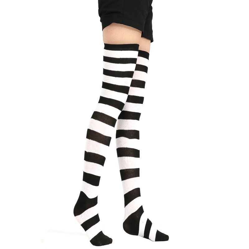 Girls-Stripe-New-Socks-Fashion-Stockings-Casual-Thigh-High-Over-Knee-Acrylic-Colour-Comic-High-Socks-1