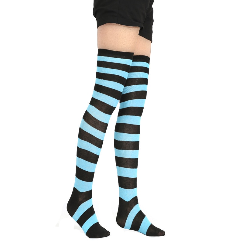 Girls-Stripe-New-Socks-Fashion-Stockings-Casual-Thigh-High-Over-Knee-Acrylic-Colour-Comic-High-Socks-2