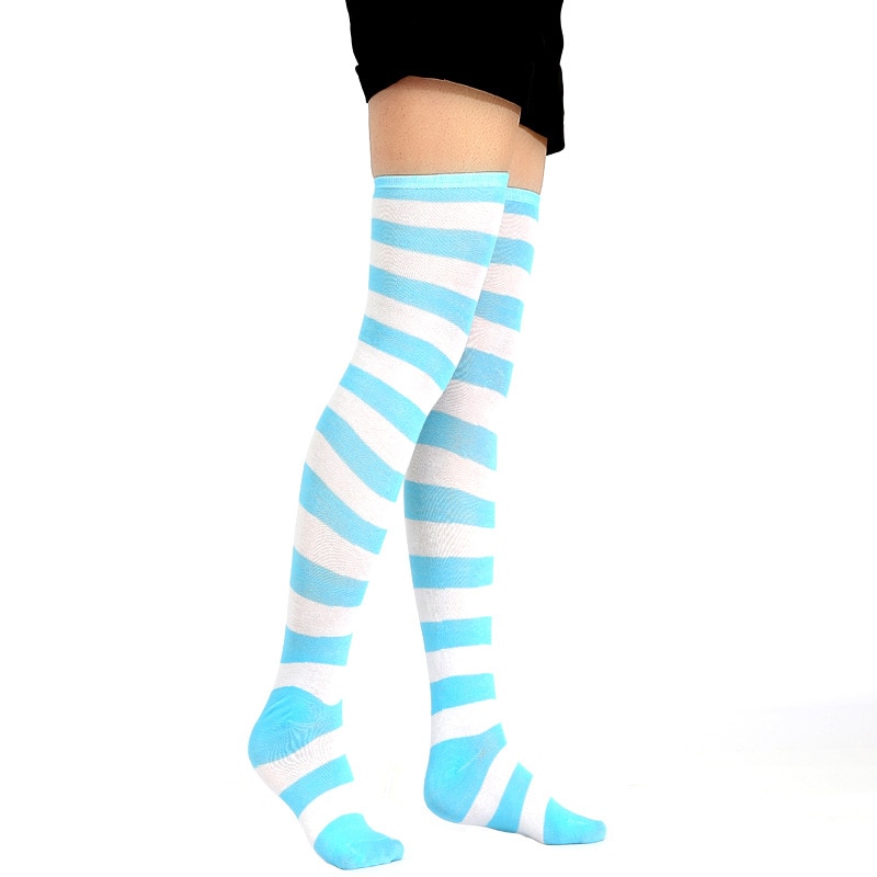 Girls-Stripe-New-Socks-Fashion-Stockings-Casual-Thigh-High-Over-Knee-Acrylic-Colour-Comic-High-Socks-3