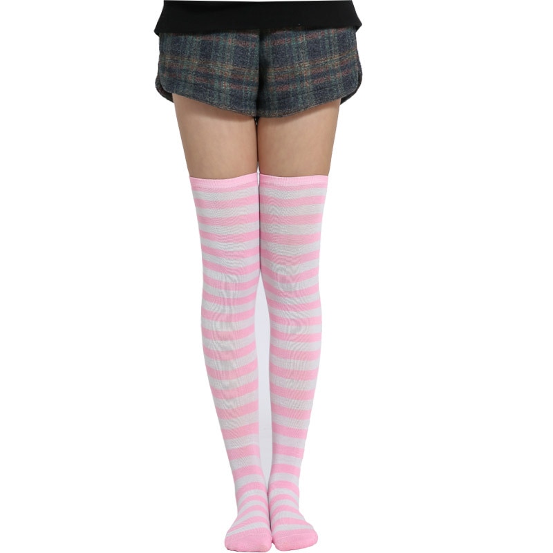 Girls-Stripe-New-Socks-Fashion-Stockings-Casual-Thigh-High-Over-Knee-Acrylic-Colour-Comic-High-Socks-5
