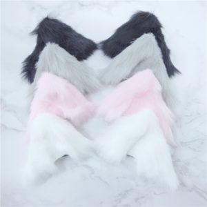 Handmade Anime Neko Costume Hair Clip Lolita Cosplay Party Cat Fox Fur Ears Lovely Night Party Club Bar Decorate Gift Anime Wig
