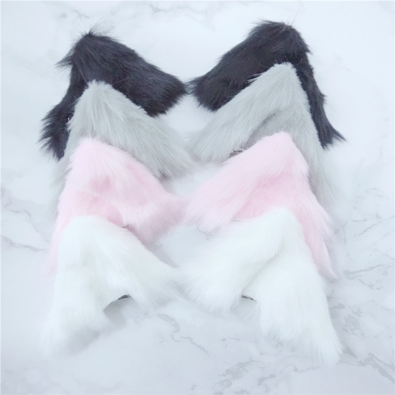 Handmade-Anime-Neko-Costume-Hair-Clip-Lolita-Cosplay-Party-Cat-Fox-Fur-Ears-Lovely-Night-Party