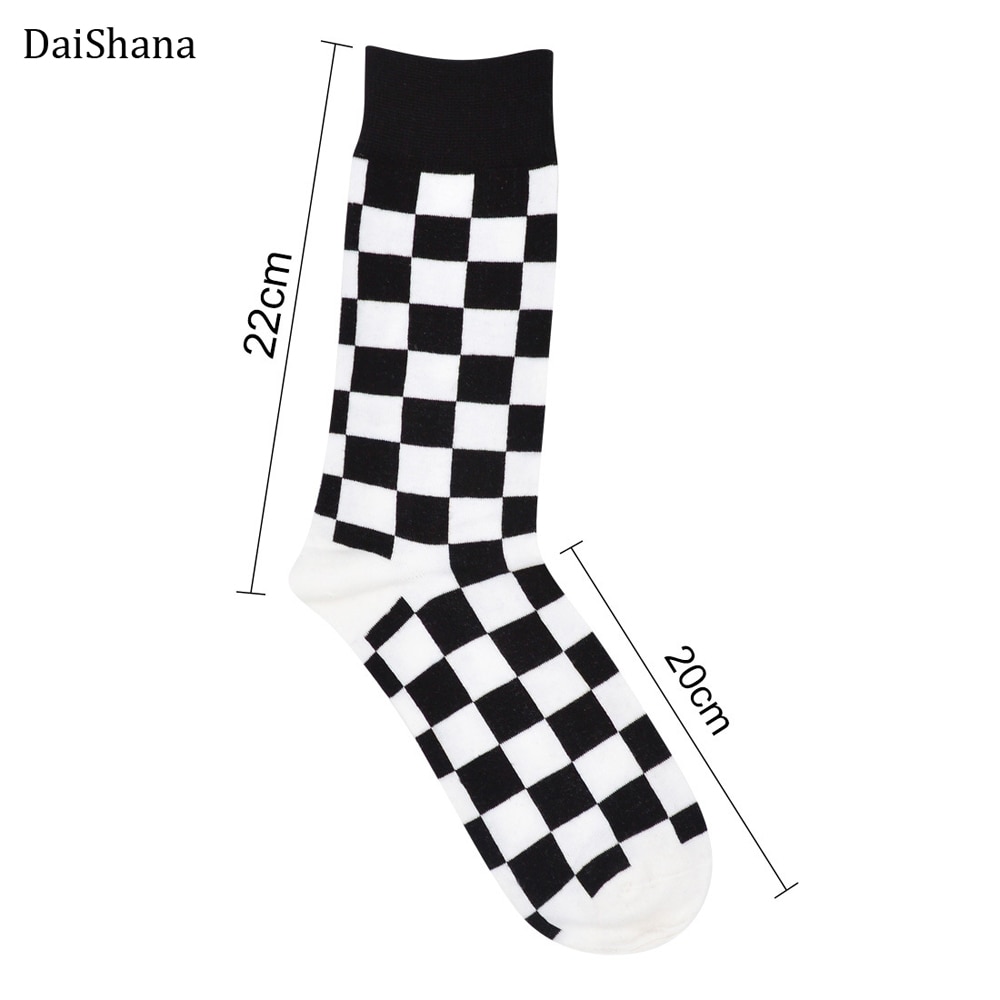 Harajuku-Street-Fashion-Trendly-Women-Socks-Black-and-White-Squares-Pattern-Socks-Men-Novelty-Skateboard-Funny-5