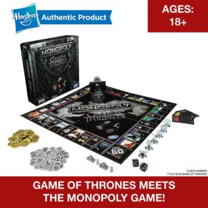 Hasbro Monopoly Game Of Thrones Board Game For 18 Years And Up To Play For Adult Family Gaming Together Popular Fans Merchandise