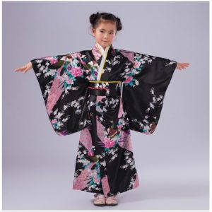 High Quality Child Cosplay Dress Japanese Baby Girl Kimono Dress Traditional Children Yukata Kid Girl Dance Costumes