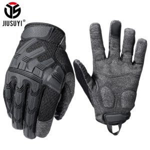 JIUSUYI Full Finger Gloves Tactical Glove Black SWAT Mittens Army Military Rubber Touch Screen Airsoft Bicycle Paintball Men New