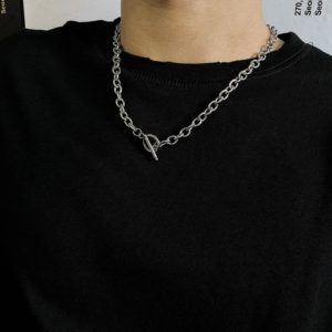 Kpop Statement Egirl Simple Street Stainless Steel Necklace For Fashion Women Men Sweater Chain Neck Decoration Couple Jewelry