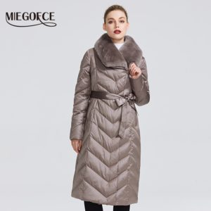 MIEGOFCE 2020 New Collection Women's Jacket With Rabbit Collar Women Winter Coat Unusual Colors That a Windproof Winter Parka