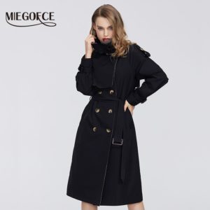 MIEGOFCE 2020 Spring New Collection Women’s Cloak Warm Windproof Women’s Coat Spring Trench Spring Windbreaker with Buttons