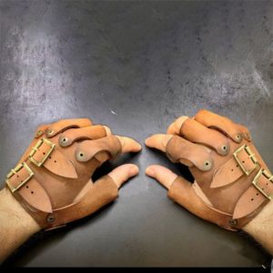Medieval Steampunk Leather Gloves Battler Full Contact Fight Larp Arm Guard Armor Vikings Accessory Costume For Men Women