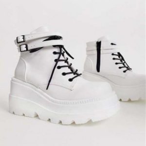 PUIMENTIUA Winter Ladies High Platform Boots High Heels Ankle Boots for Women Wedges Shoes Rainbow Color Thick Bottom