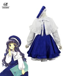 ROLECOS Cardcaptor Sakura Anime Cosplay Tomoyo Daidoji Cosplay Costume Parent-Child Dress Navy Uniform Halloween Party Children