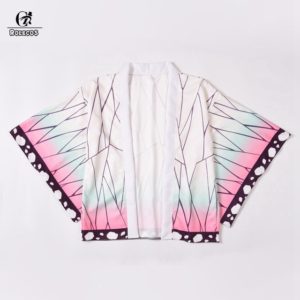 ROLECOS Kochou Shinobu Cosplay Haori Anime Kimetsu no Yaiba Cosplay Costume Women Costume Kimono Haori for Halloween Butterfly