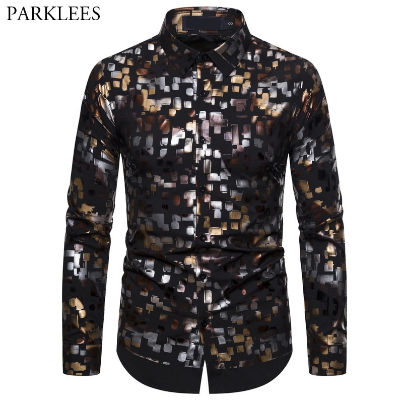 Shiny-Colorful-Printed-Black-Mens-Long-Sleeve-Shirts-Ropa-De-Hombre-2020-Fashion-Bronzing-Men-Dress