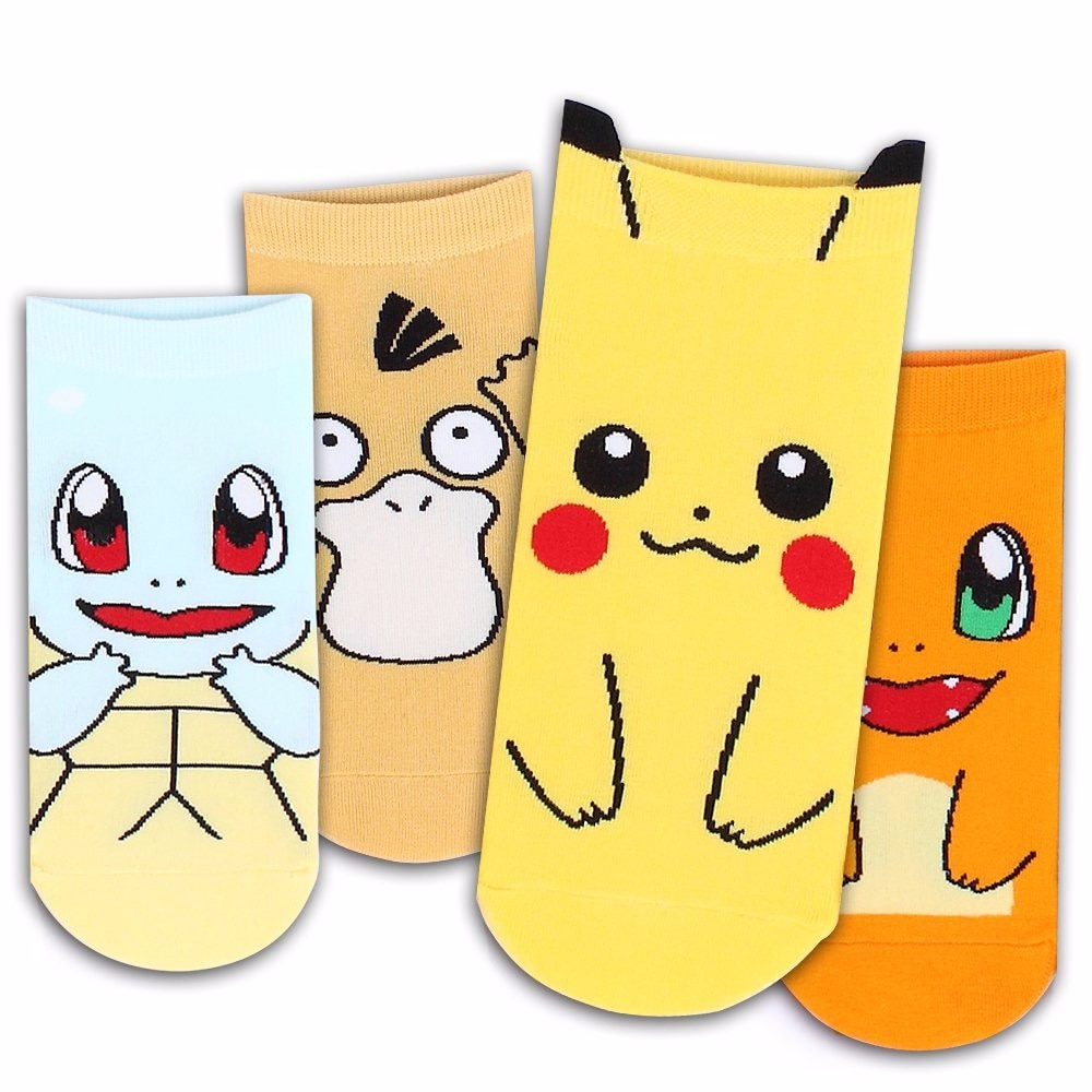 Socks-for-women-Kawaii-Harajuku-Pokemon-Pikachu-Socks-3D-Printed-Cartoon-Women-s-short-Socks-female-1