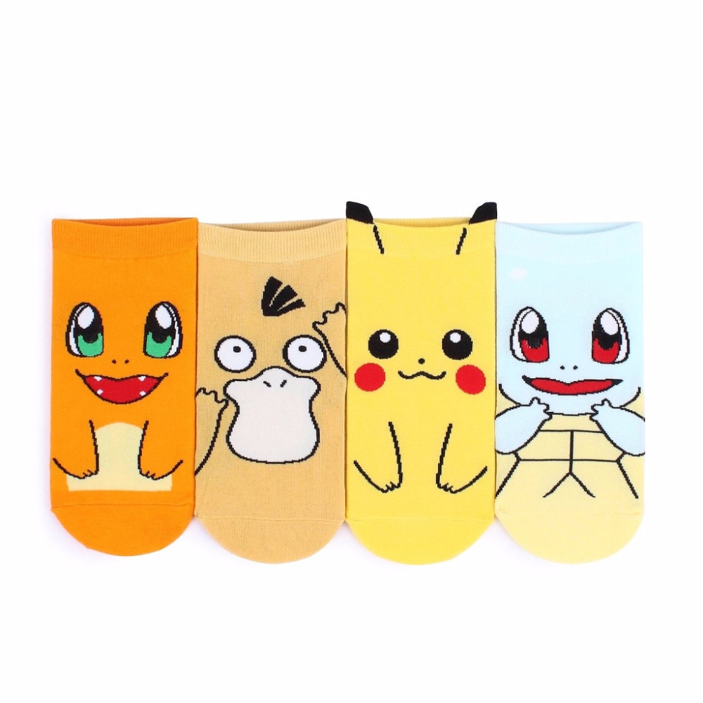 Socks-for-women-Kawaii-Harajuku-Pokemon-Pikachu-Socks-3D-Printed-Cartoon-Women-s-short-Socks-female-2