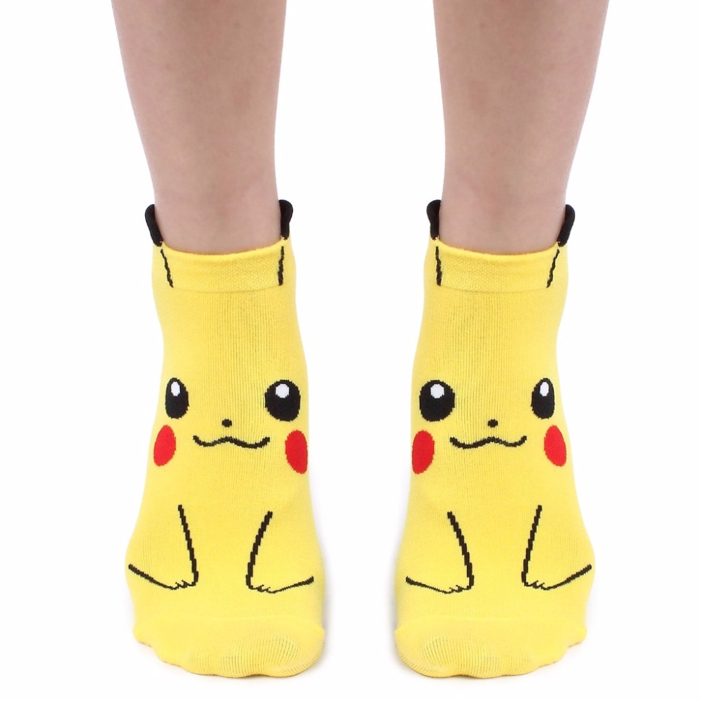 Socks-for-women-Kawaii-Harajuku-Pokemon-Pikachu-Socks-3D-Printed-Cartoon-Women-s-short-Socks-female-4
