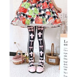 Sweet Lolita socks female summer and fall in tube socks velvet printing socks knee socks Japanese Lolita